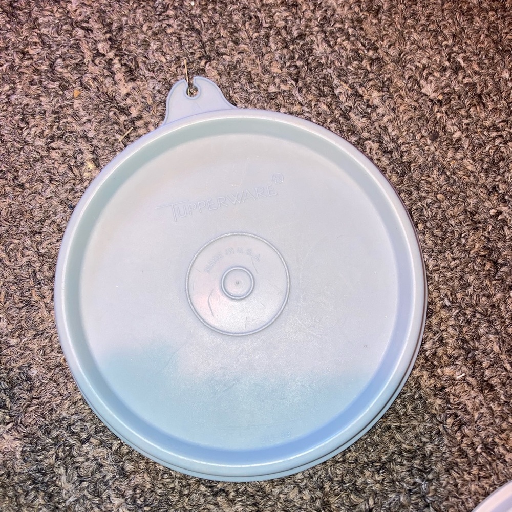 Vintage Tupperware Bowl Lid - Blue grey/navy Round Lid - Replacement Parts